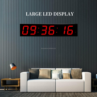 Horloge murale énorme de Digital, grand support mené large de mur de chiffres de l'affichage 6 d'horloge numérique