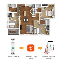 Disjoncteur intelligent Wi-Fi 1P+N avec boîtier moulé, protection contre les surtensions/surintensités/surpuissances, contrôle vocal à distance