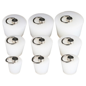 Bouchon d'eau anti-retour en silicone suspendu à anneau en D avec poignée en acier inoxydable <span class=keywords><strong>Joint</strong></span> en caoutchouc inodore pour l'étanchéité de vidange de réservoir de poissons - Product Image 1