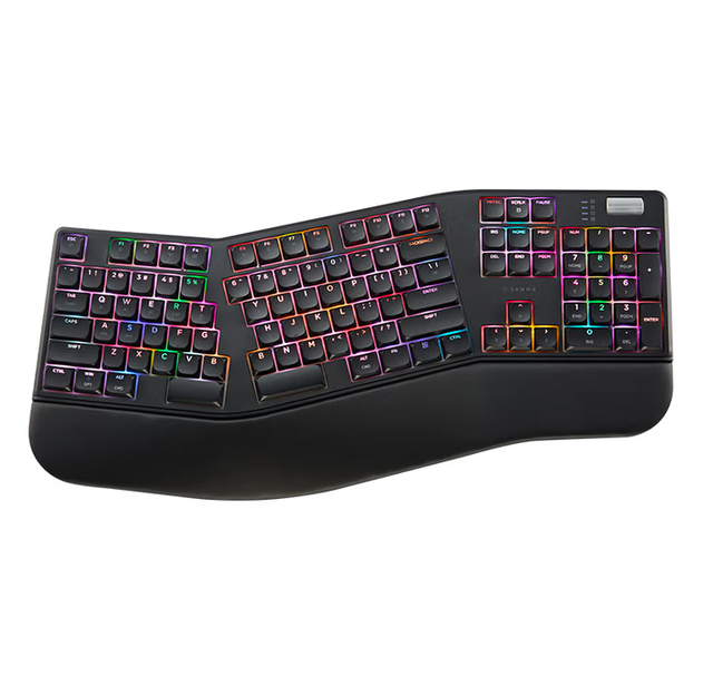 Ergonomic Split Mechanical Keyboard Tri-Mode Wireless (2.4GHz & ) & Wired, 104 Keys Gasket for Office and Gaming
