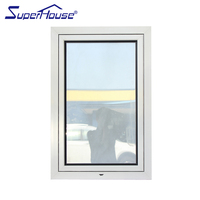 Elegante Ventana Abatible y Giratoria de Aluminio Blanco Moderno, Aspecto Sencillo y Lujoso con Manija Resistente