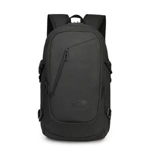 Custom Logo Unisex <b>Black</b> Nylon Oxford <b>Leather</b> Bag Laptop Office <b>Backpack</b> for Men - Product Image 6