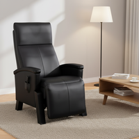 Fauteuil inclinable moderne à gravité zéro, vente en gros, en cuir synthétique, avec fonction massage et structure métallique