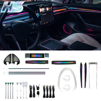 Éclairage intérieur et ambiant automobile 64 couleurs RGB pour Tesla Model 3 Model Y 2020-2023 Éclairage LED intérieur automobile Lumière intérieure automobile