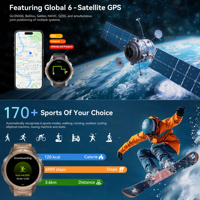 DM56 Neue Smartwatch für Herren und Damen, GPS-Uhr, professionelle Sport-Smartwatch, wasserdicht, mit Offline-Karte, GPS-Tracking, Smartwatch GPS