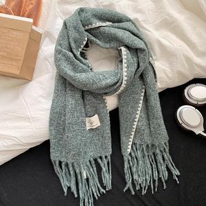 Autumn Winter Women's High-end Polyester Long Neck Warmer Korean Style Atmosphere Plush <strong>Shawl</strong> Outerwear Decoration Gift - Product Image 2