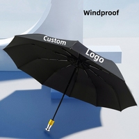 Parapluie automatique personnalisé avec logo pour la marque, résistant au vent, robuste, promotionnel, parapluie de pluie pour les cadeaux d'entreprise, d'hôtel
