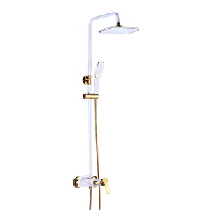 Set doccia rubinetto in ottone a parete rubinetti per bagno kit in ottone di lusso set doccia a pioggia set miscelatore miscelatore banyo du seti - Product Image 6
