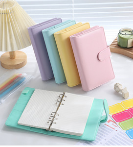 Raccoglitore A5 A6 in Pelle PU Colorata e Resistente, Portafoto e Portasoldi, Agenda Personalizzabile con Stampa, Raccoglitore A6 Stile Macaron - Product Image 1