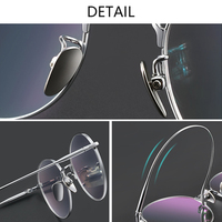 Montures de lunettes rétro pour hommes, légères, à monture complète, style classique, design en titane transparent, forme de visage diamant