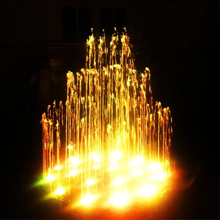 야외 정원 장식 작은 현대 스테인레스 스틸 음악 춤 물 분수 LED 조명