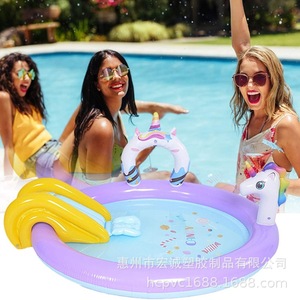 Alfombra de agua inflable de PVC de doble capa con fuente para bebés y niños pequeños, para uso doméstico - Product Image 4
