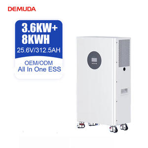 Système d'énergie solaire tout-en-un DEMUDA 3.6KW 8KW avec onduleur, batterie LiFePO4 lithium-ion 25.6V 312.5Ah, hybride CAN, sur pied - Product Image 1