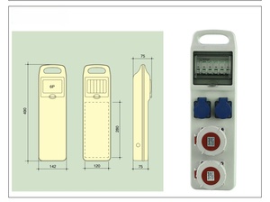 กล่องปลั๊กไฟติดผนังแบบกันน้ำปรับแต่งได้ กล่องจ่ายไฟพลาสติกสำหรับใช้งานกลางแจ้ง 2 ช่องเสียบ สำหรับอุตสาหกรรม - Product Image 2