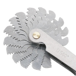 20-58 Klingen-Schrauben-Spitzenmessgerät metrisch und imperialisch sowie US-Schraubenmeter SAE Whitworth 55/60 Grad <span class=keywords><strong>metrisches</strong></span> Fadenmessgerät - Product Image 2