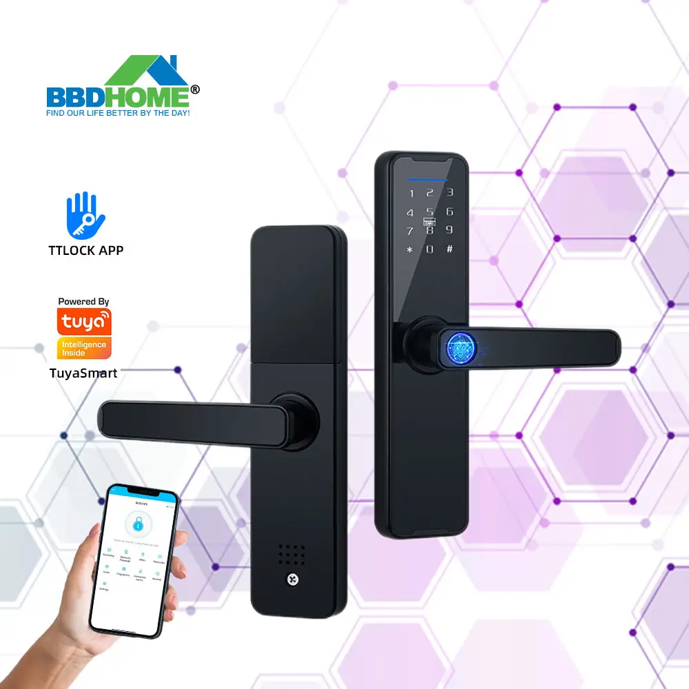 BBDHOME Apartment Home Room Digital Password Keyless Entry Tuya APP Control Fingerprint Smart Door Lock