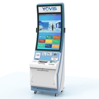 Lecteur de codes-barres QR, imprimante POS, kiosque numérique en libre-service sur pied avec écran tactile capacitif Full HD de 21,5 pouces, boîtier métallique