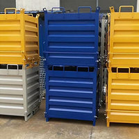 Poubelle à trémie en acier, benne à déchets, benne à ordures, chariot élévateur à trémie en acier