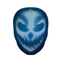 Masque électronique en PVC à affichage complet LED pour Halloween ou Noël Accessoires pour le visage