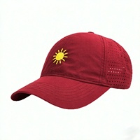 Casquette de sport perforée découpée au laser pour l'extérieur, haute qualité, logo brodé personnalisé, 6 panneaux, séchage rapide, style Dad Hat, imperméable