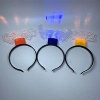 Serre-tête lumineux LED en acrylique pour concerts et fêtes, bandeau lumineux clignotant avec logo personnalisé, portable