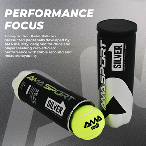 Pelotas de Pádel Plateadas <span class=keywords><strong>AMA</strong></span> Sport España, Pelotas de Pádel Profesionales Personalizadas de Alta Calidad Presurizadas para Competición - Product Image 3