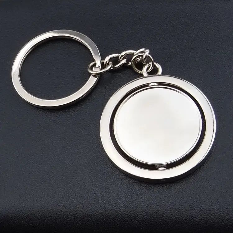 Kostenlose Kunst Werbe benutzer definierte Schlüssel anhänger Schlüssel ring Geschenk Souvenir Blank Runde Emaille 360 Grad Spinning Rotating Key chain