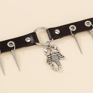 Chokers style western punk <span class=keywords><strong>rock</strong></span>, cuir gothique hip-hop serpent rivet collier de retenue chaînes de clavicule - Product Image 6