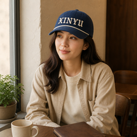 Casquette de baseball 6 panneaux en sergé 100% coton, couleur basique, à rayures, avec broderie gothique, visière courbée, style streetwear décontracté, pour l'extérieur