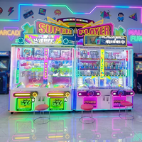 Machine à griffes en plastique à monnayeur, machine d'arcade à prix gagnants, garantie 1 an, 2 combinaisons de jeu de boxe, jeu de prises de balles gagnantes