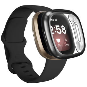 Boîtier de montre avec protection d'écran, boîtier de protection Anti-goutte en TPU souple galvanisé pour <span class=keywords><strong>Fitbit</strong></span> <span class=keywords><strong>Versa</strong></span> 3 - Product Image 1