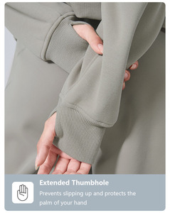 XW-DAW151 Bán Buôn Mùa Thu Mềm Tùy Chỉnh Đồng Bằng Giản Dị Phòng Tập Thể Dục Thể Thao Phụ Nữ Tracksuit Quá Khổ Nặng Hoodies Và Áo Nỉ - Product Image 4