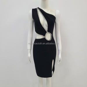 Novance B3259 nouvelles idées de produits uniques noir chaud évider robe de soirée de soirée formelle brillant Crytsta Lrobes de designer pour les femmes - Product Image 2