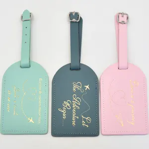 2021 promotion gifts custom personalized white genuine leather pu luggage tags