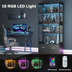 Cave <span class=keywords><strong>à</strong></span> <span class=keywords><strong>vin</strong></span> moderne en verre avec éclairage LED pour bar <span class=keywords><strong>à</strong></span> domicile et salon - Étanche, écologique, installation facile - Product Image 6