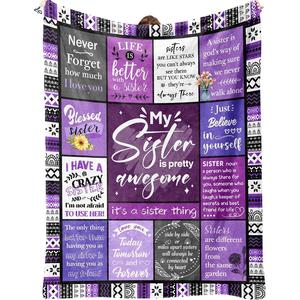 Couverture en flanelle matelassée violette avec citations sur la fraternité, couverture de sieste douillette, chaude et super douce pour les voyages, le camping, impression personnalisée - Product Image 2