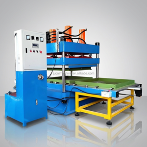 Machine de pressage de moulures de carreaux de sol en caoutchouc, équipement industriel d'usine pour la vulcanisation à chaud de granulés de pneus recyclés et de tapis de pavage - Product Image 1