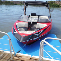 Plateforme aquatique gonflable en forme de V, quai flottant portable, plateforme de stationnement pour bateaux et yachts gonflables