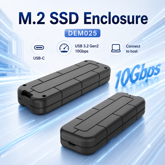 Dual Protocol M.2 NVMe SATA PCIe Gen3 X2 SSD Enclosure 10Gbps USB3.2 Gen2 Silica Gel Protective Case for 8TB Supports