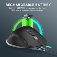 Mouse Gaming ergonomis, gaya Backlit nirkabel 2.4G RGB dapat diisi ulang dengan Port pengisi daya Tipe C untuk laptop & desktop 4000DPI