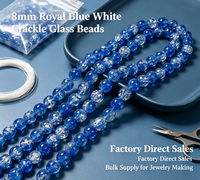 Perles en verre facettées multicolores irisées effet craquelé de haute qualité 8 mm pour la fabrication de bijoux, bracelets, colliers, DIY
