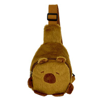 Sac de poitrine en peluche Capybara de dessin animé BT, sac à bandoulière en forme de poupée d'animaux mignons, jouet pour fille, cadeaux de vacances, divertissement en plein air, vente en gros pour machines à griffes
