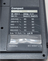 Interruptor Compacto NS/NSX 3P/4P 50A 60A 80A 100A 125A 160A 250A 320A 400A 630A 800A 1000A 1600A, Interruptor Automático MCCB 50KA-150KA N/H