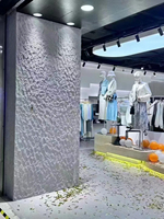 Panneau en pierre flexible haute durabilité, surface 3D étoile lune, pour la décoration murale extérieure et intérieure des hôtels et villas
