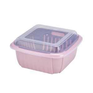 Household Kitchen Tools Double Layer Multi-function Sink Strainer Fruit <b>Vegetable</b> Washing Bowl Plastic Drain Basket - Product Image 6
