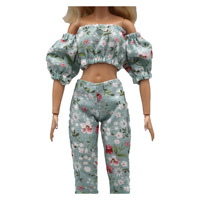 Vêtements de poupée authentiques de 29cm, accessoires à manches bouffantes florales, jupe moelleuse, ensemble de pantalons, Mini jouet à l'échelle 1:12, nouvelle collection 2023