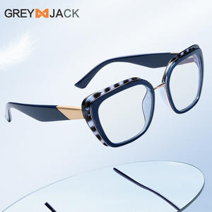 Lunettes de vue pour femmes Greyjack Butterfly Frame, monture pleine, verres Plano patchwork bicolores, anti-lumière bleue, K043OP - Product Image 1