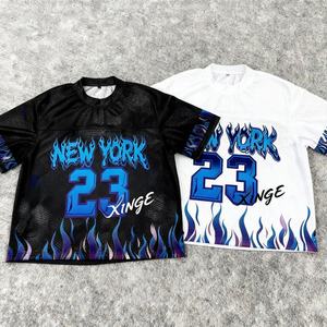 Camiseta Deportiva de Malla Holgada para Hombre, Estilo Urbano Americano, Tendencia 2026, Personalizable con Nombre de Equipo, Diseño Nueva York - Product Image 2