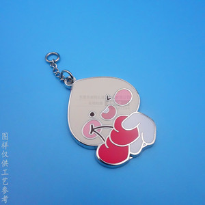 Custom Zinc Alloy Cartoon Zipper Pull Enamel Metal <b>Key</b> <b>Chain</b> For Bags 20mm Irregular Shape Hard Wearing - Product Image 1