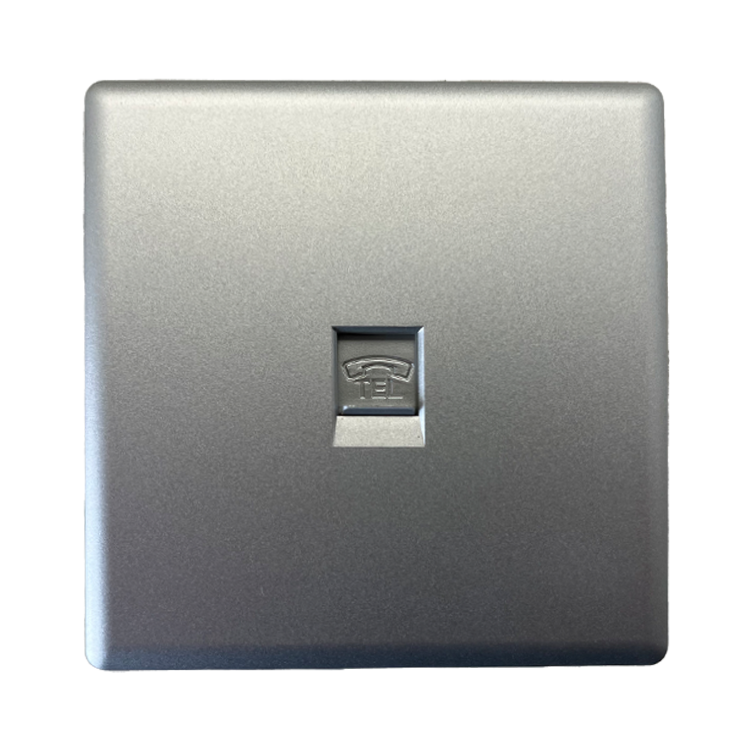 VNX Factory 250v 10A Telephone Socket UK Standard Grounding PC Material Sliver Color for Smart Electrical Home